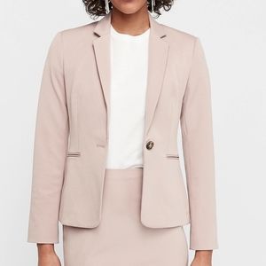 Express Notch Collar One Button Blazer - pink